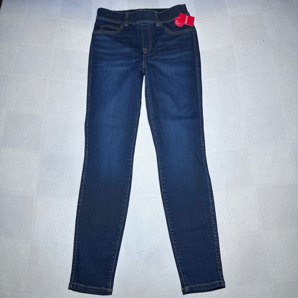 NEW Spanx Ankle Skinny Jeans Women Small Midnight Shade Pull On Dark Wash 20342R